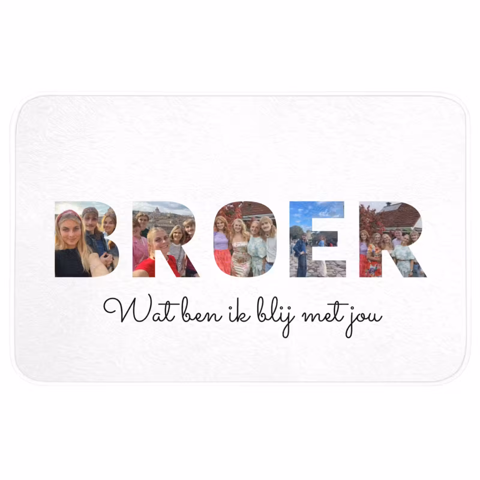 Gepersonaliseerde WC Mat - Broer - Lettercollage — 1