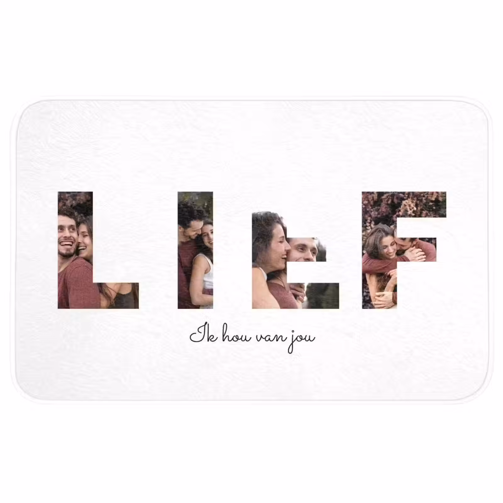 Gepersonaliseerde WC Mat - Lief - Lettercollage — 1