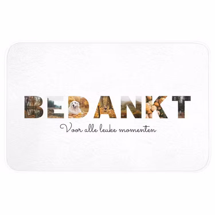 Gepersonaliseerde WC Mat - Bedankt - Lettercollage — 1