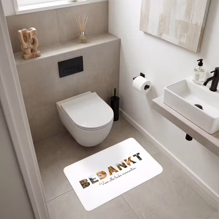 Gepersonaliseerde WC Mat - Bedankt - Lettercollage — 6