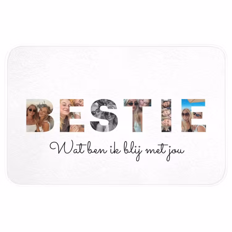 Gepersonaliseerde WC Mat - Bestie - Lettercollage — 1