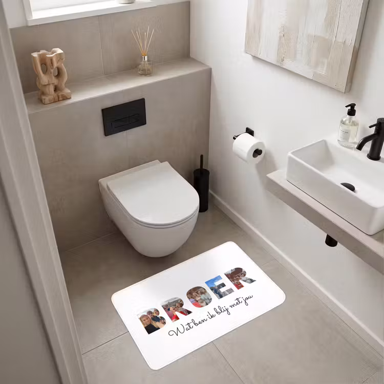 Gepersonaliseerde WC Mat - Broer - Lettercollage — 6