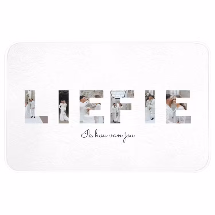 Gepersonaliseerde WC Mat - Liefie - Lettercollage — 1