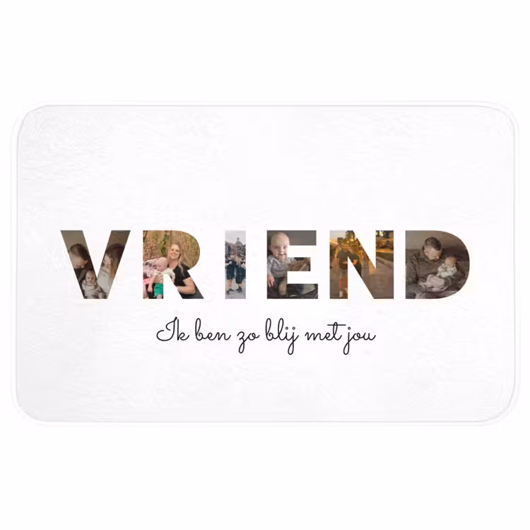 Gepersonaliseerde WC Mat - Vriend - Lettercollage — 1