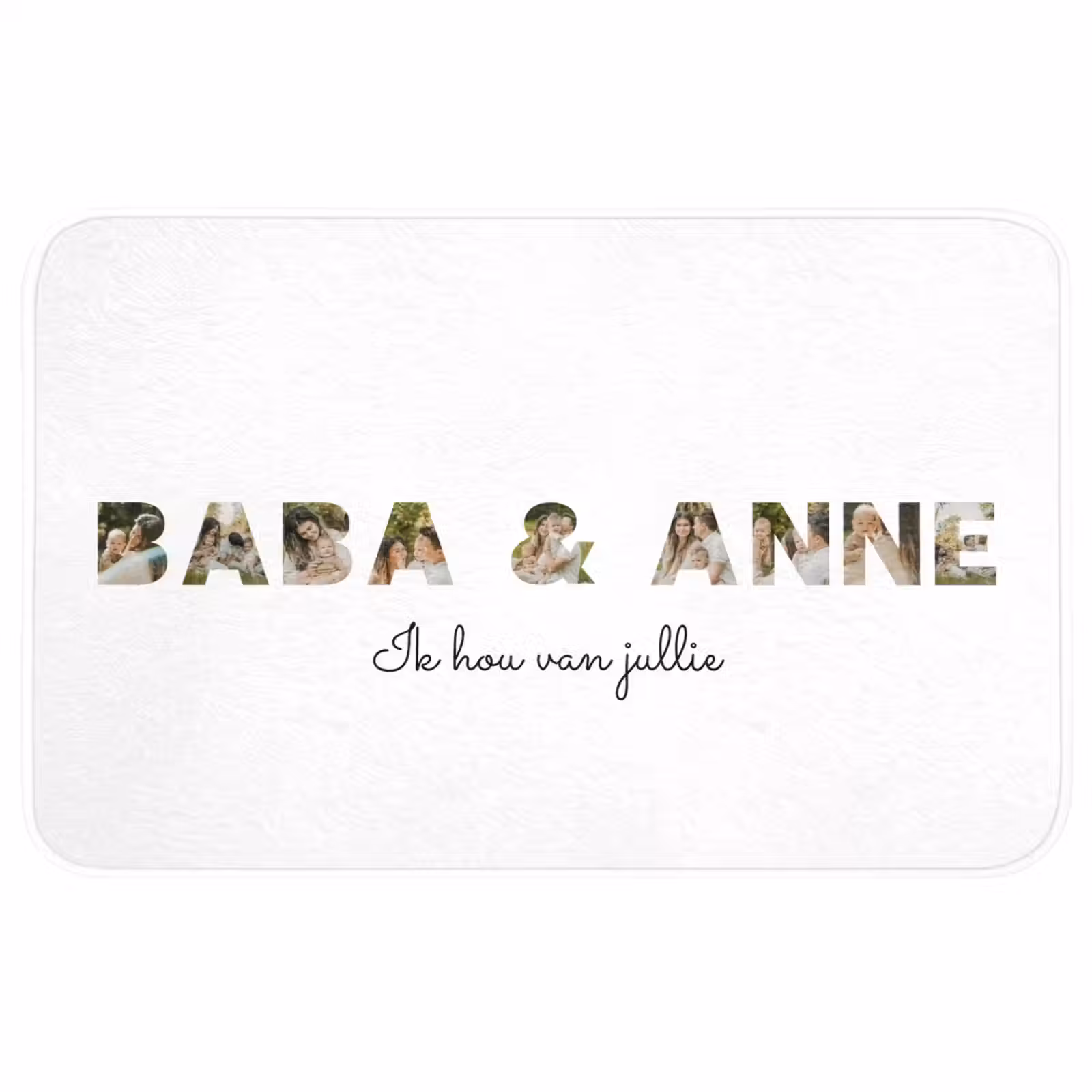 Gepersonaliseerde WC Mat - Baba & Anne - Lettercollage — 1