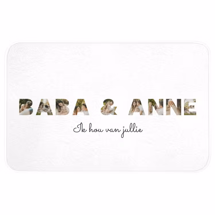Gepersonaliseerde WC Mat - Baba & Anne - Lettercollage — 1
