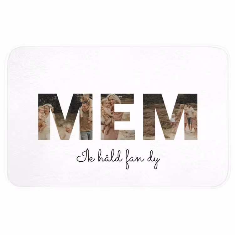 Gepersonaliseerde WC Mat - Mem - Lettercollage — 1