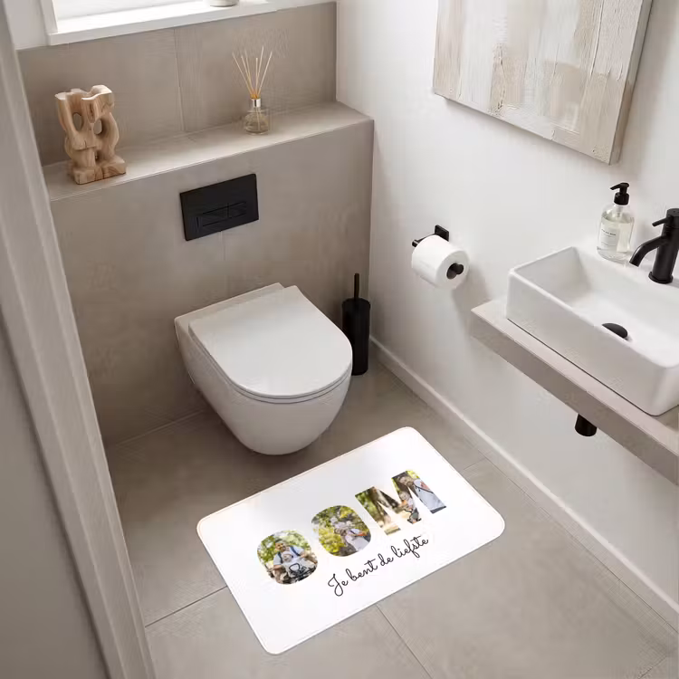 Gepersonaliseerde WC Mat - Oom - Lettercollage — 6