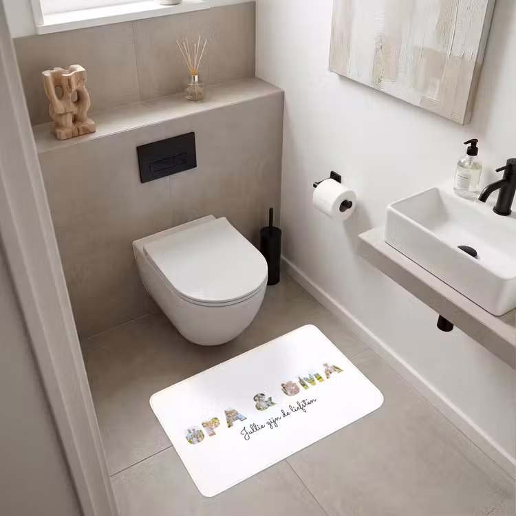 Gepersonaliseerde WC Mat - Opa & Oma - Lettercollage — 6