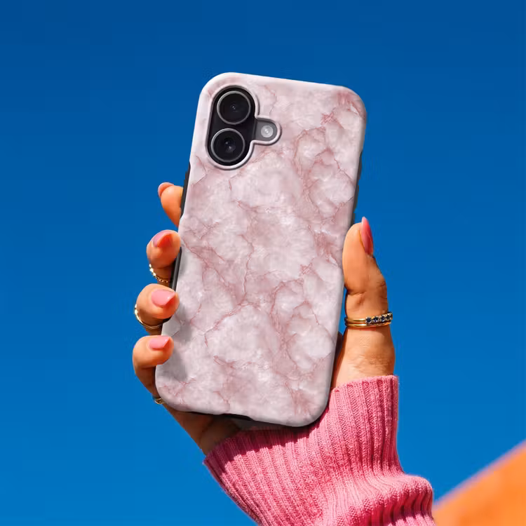 Telefoonhoesje Toughcase - Roze - Kwartsmarmer - Aders — 2