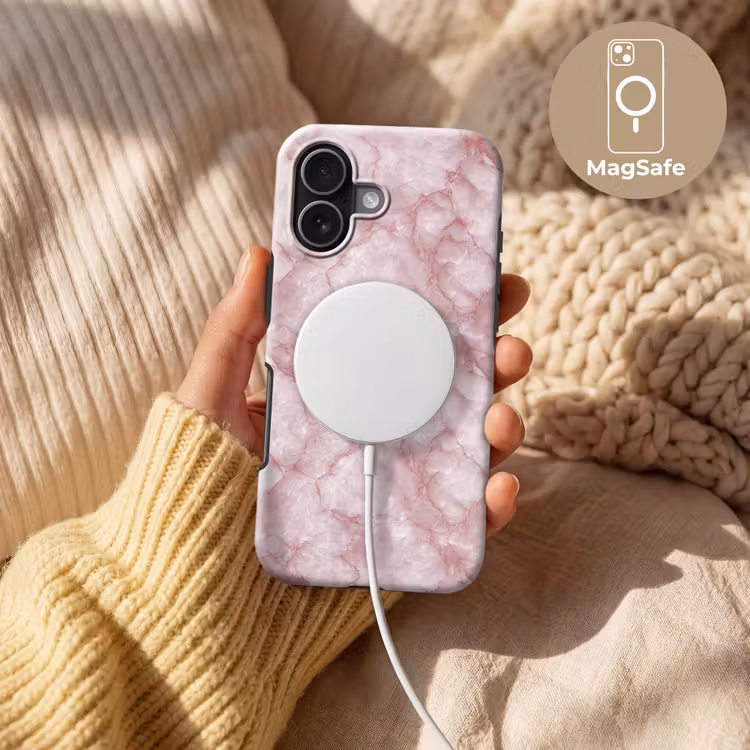 Telefoonhoesje Toughcase - Roze - Kwartsmarmer - Aders — 8