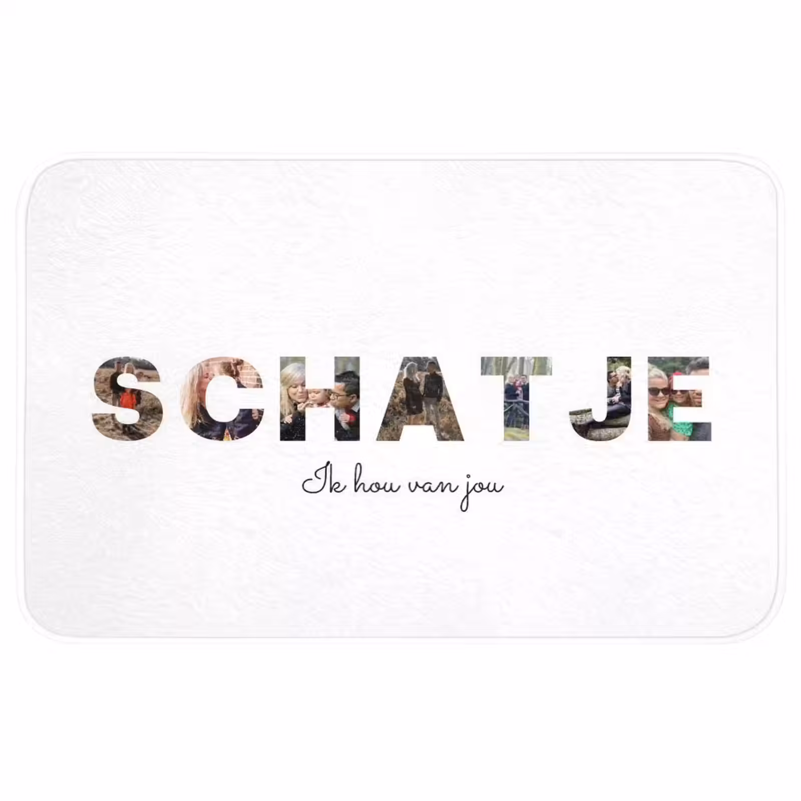 Gepersonaliseerde WC Mat - Schatje - Lettercollage — 1