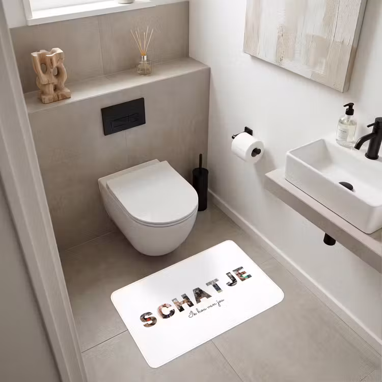 Gepersonaliseerde WC Mat - Schatje - Lettercollage — 6