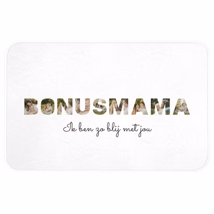 Gepersonaliseerde WC Mat - Bonusmama - Lettercollage — 1