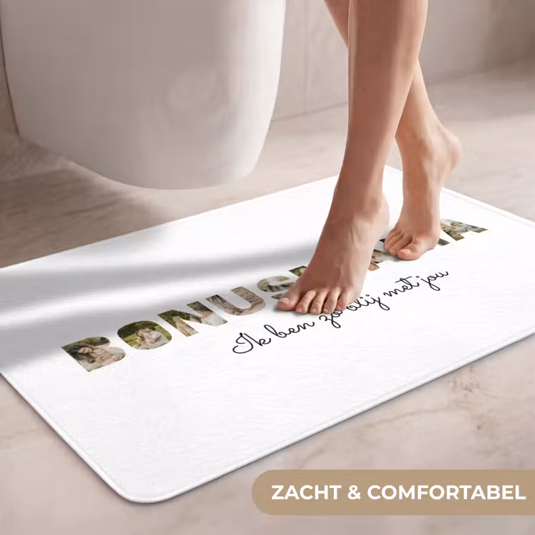 Gepersonaliseerde WC Mat - Bonusmama - Lettercollage — 7