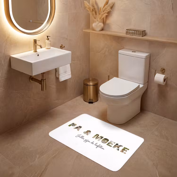 Gepersonaliseerde WC Mat - Pa & Moeke - Lettercollage — 4