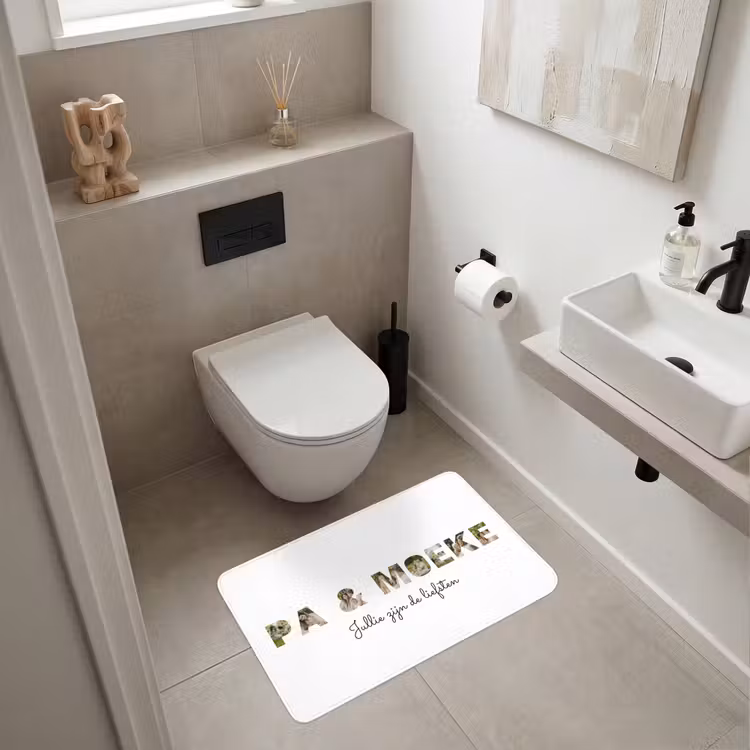 Gepersonaliseerde WC Mat - Pa & Moeke - Lettercollage — 6