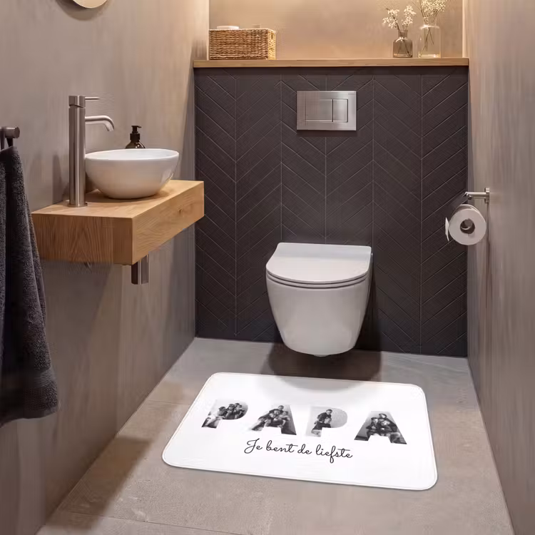 Gepersonaliseerde WC Mat - Papa - Lettercollage — 2