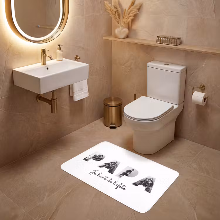 Gepersonaliseerde WC Mat - Papa - Lettercollage — 4
