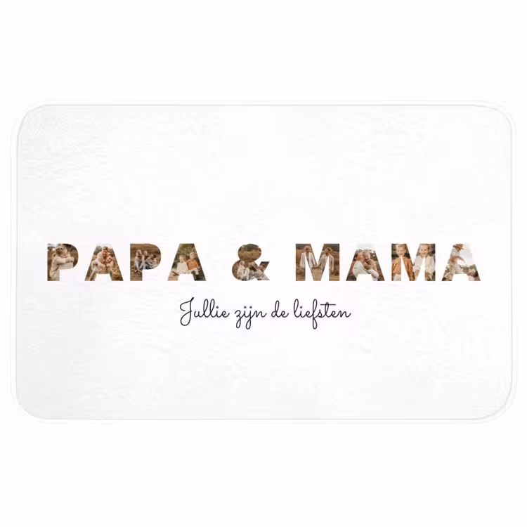 Gepersonaliseerde WC Mat - Papa & Mama - Lettercollage — 1