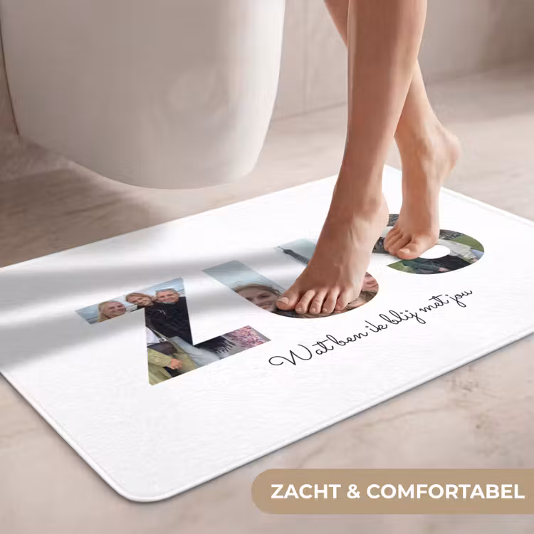 Gepersonaliseerde WC Mat - Zus - Lettercollage — 7