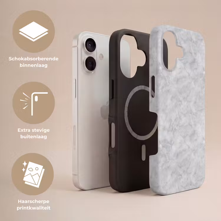 Telefoonhoesje Toughcase - Grijs - Marmer - Mat — 3