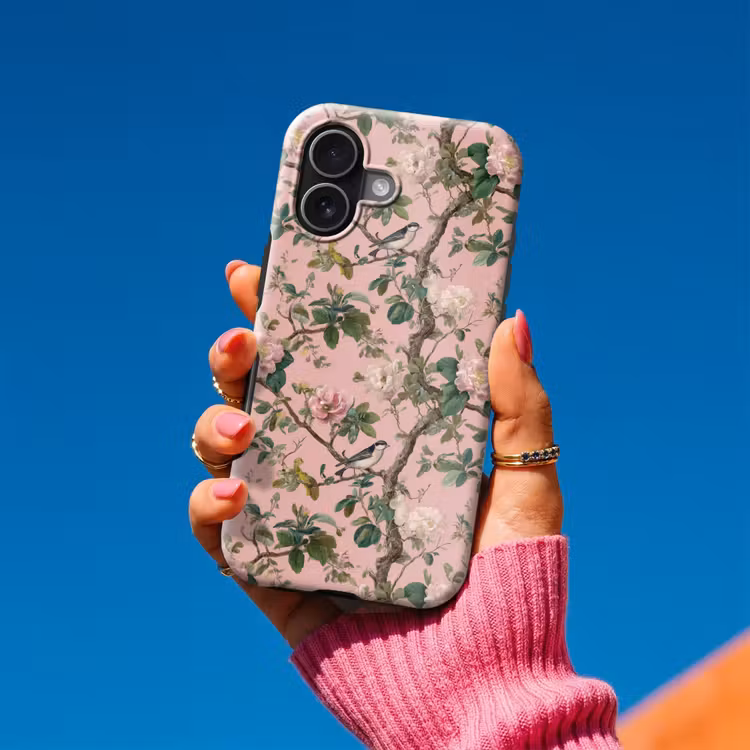 Telefoonhoesje Toughcase - Pioenrozen - Botanisch - Vogel — 2