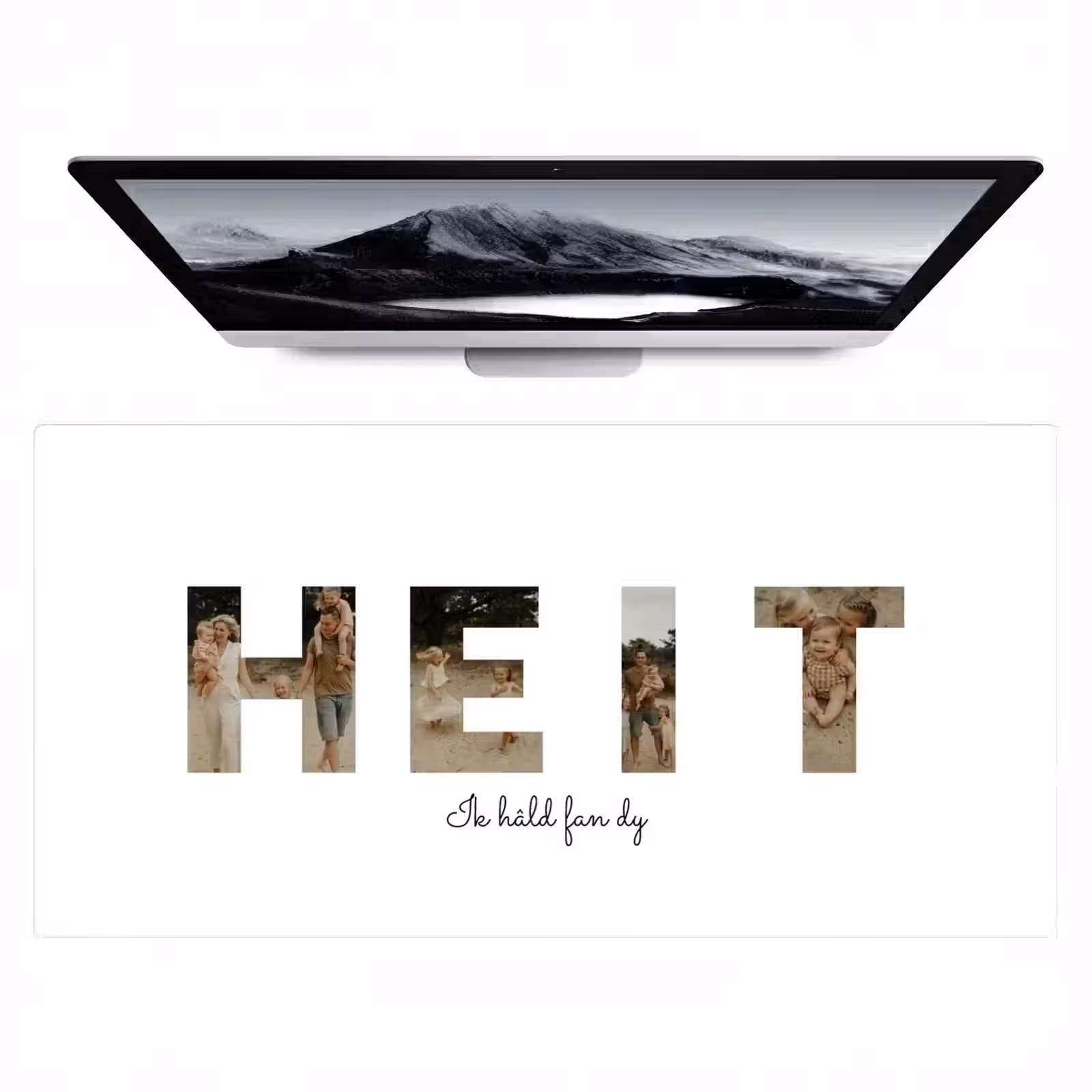 Gepersonaliseerde bureau onderlegger - Heit - Lettercollage — 1