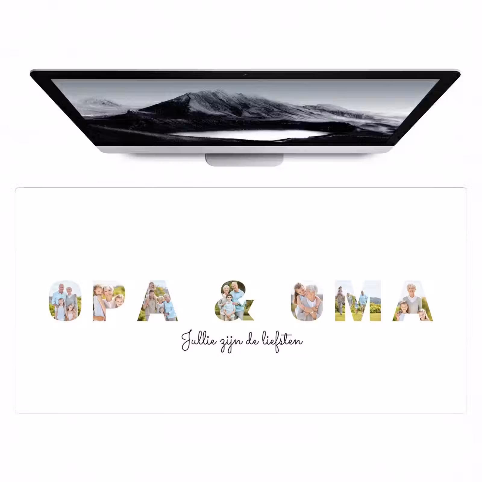 Gepersonaliseerde bureau onderlegger - Opa & Oma - Lettercollage — 1