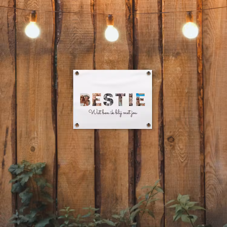 Gepersonaliseerde tuinposter - Bestie - Lettercollage — 2