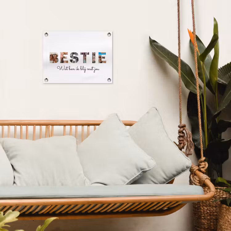 Gepersonaliseerde tuinposter - Bestie - Lettercollage — 5