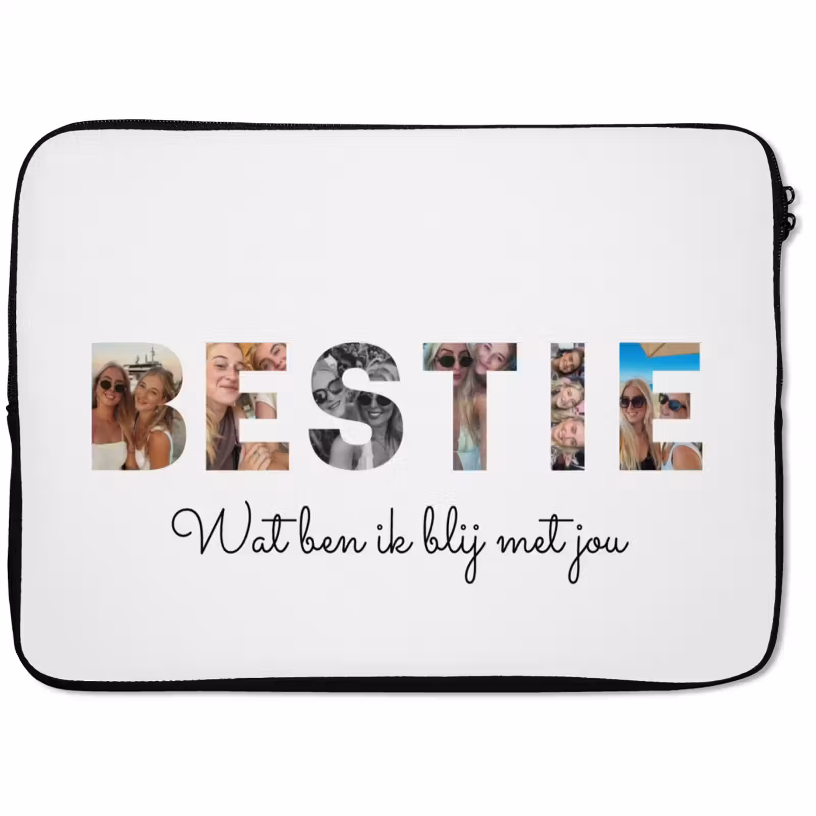 Gepersonaliseerde laptophoes - Bestie - Lettercollage — 1