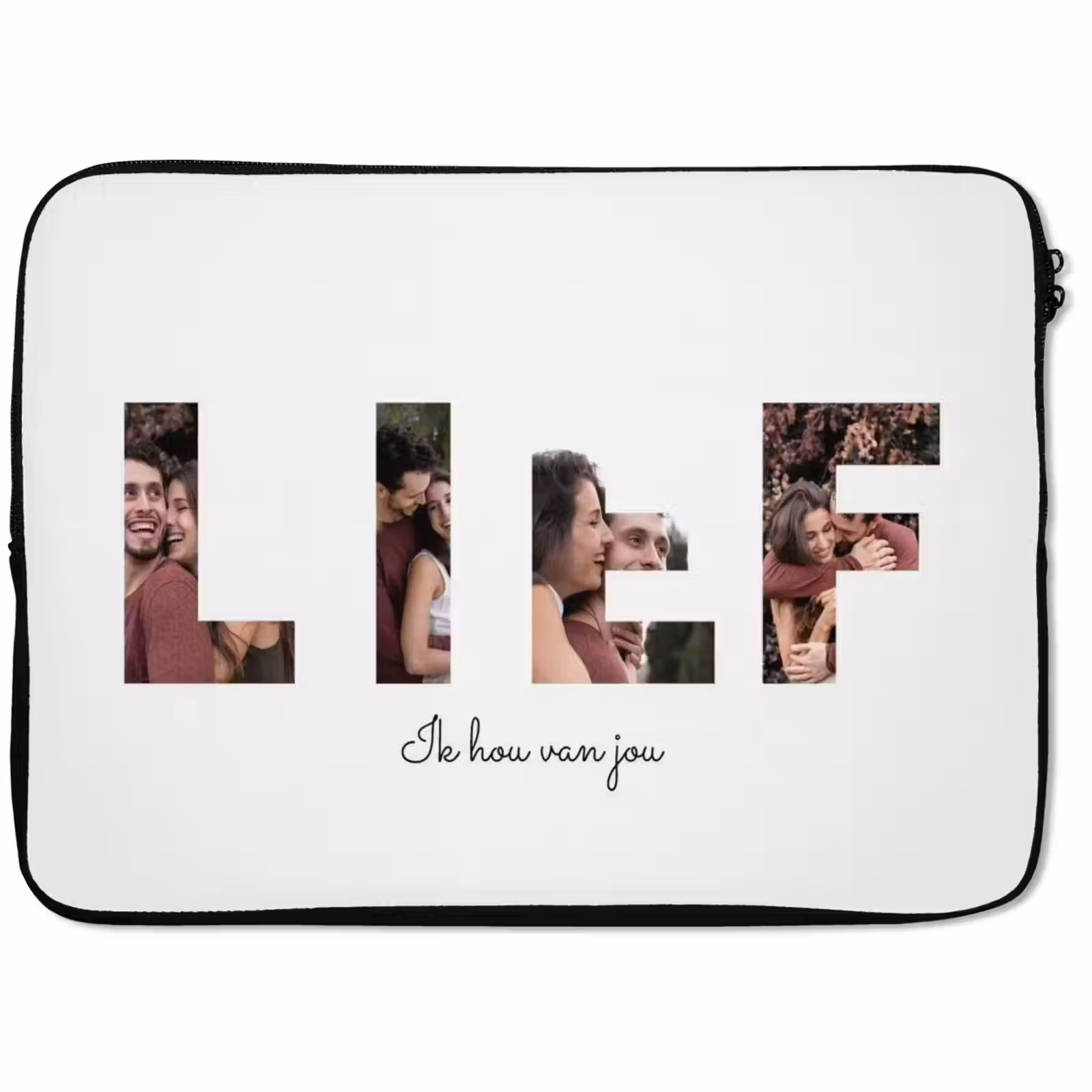 Gepersonaliseerde laptophoes - Lief - Lettercollage — 1