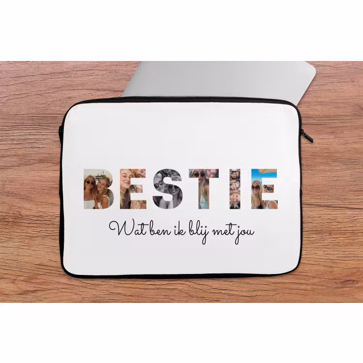 Gepersonaliseerde laptophoes - Bestie - Lettercollage — 2