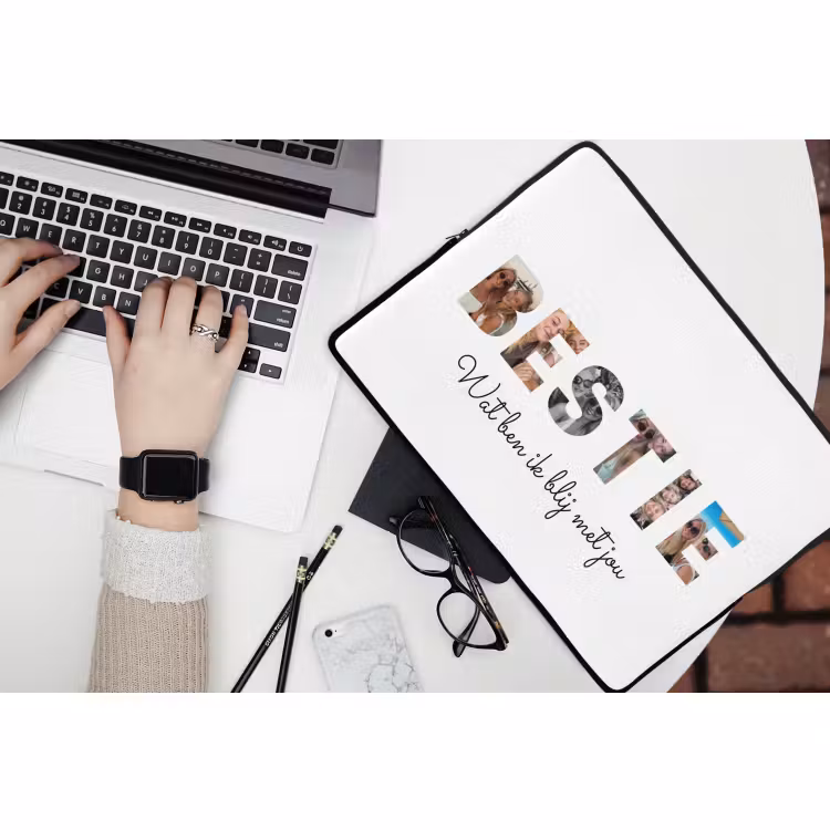 Gepersonaliseerde laptophoes - Bestie - Lettercollage — 3