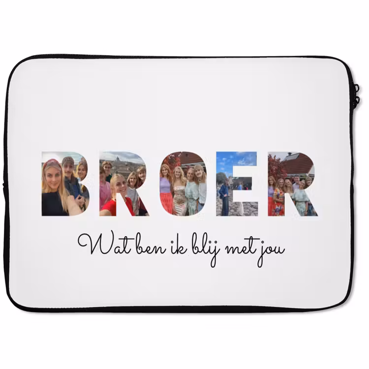 Gepersonaliseerde laptophoes - Broer - Lettercollage — 1