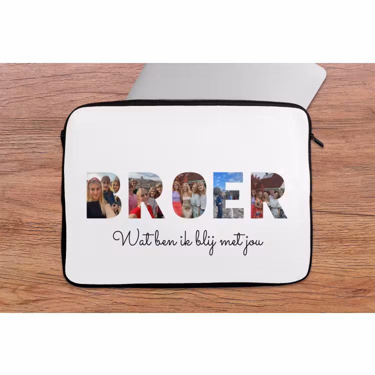 Gepersonaliseerde laptophoes - Broer - Lettercollage — 2