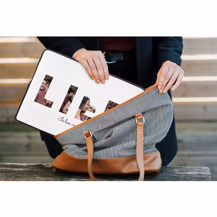 Gepersonaliseerde laptophoes - Lief - Lettercollage — 4