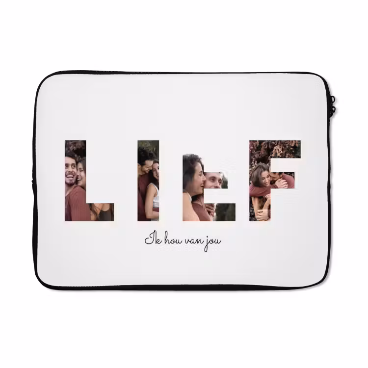 Gepersonaliseerde laptophoes - Lief - Lettercollage — 5