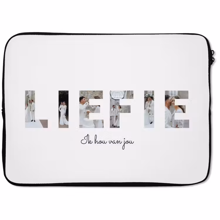 Gepersonaliseerde laptophoes - Liefie - Lettercollage — 1