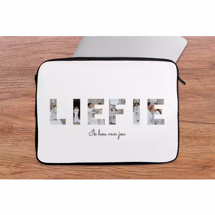 Gepersonaliseerde laptophoes - Liefie - Lettercollage — 2