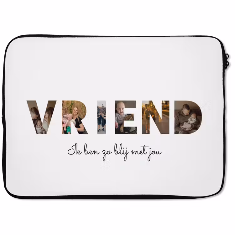 Gepersonaliseerde laptophoes - Vriend - Lettercollage — 1