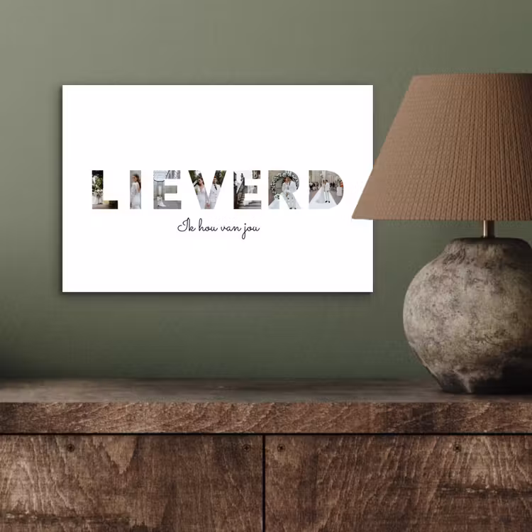 Gepersonaliseerd aluminium schilderij - Lieverd - Lettercollage — 3