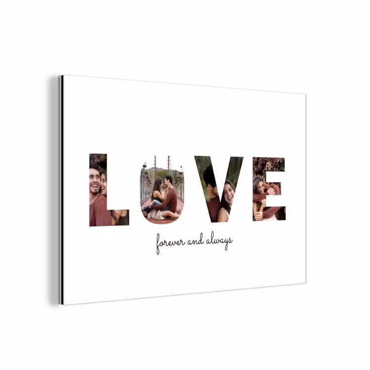 Gepersonaliseerd aluminium schilderij - Love - Lettercollage — 1