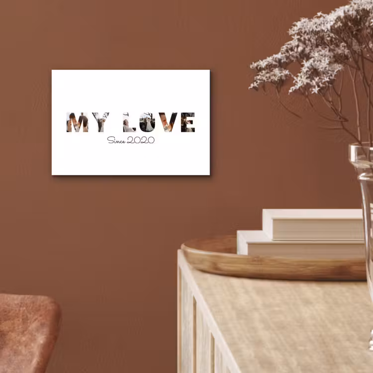 Gepersonaliseerd aluminium schilderij - My Love - Lettercollage — 5