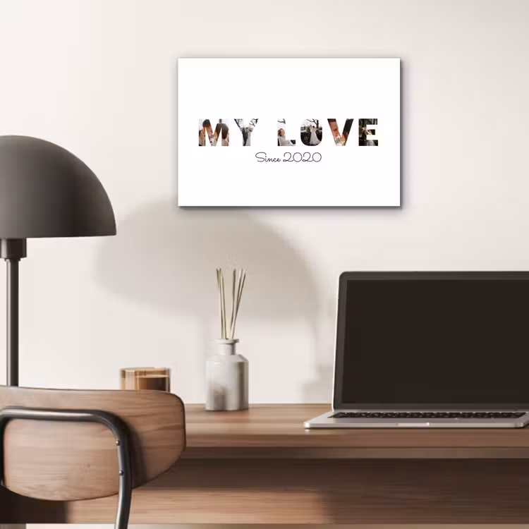Gepersonaliseerd aluminium schilderij - My Love - Lettercollage — 6