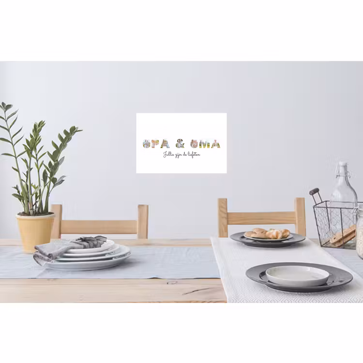 Gepersonaliseerde muursticker - Opa & Oma - Lettercollage — 3