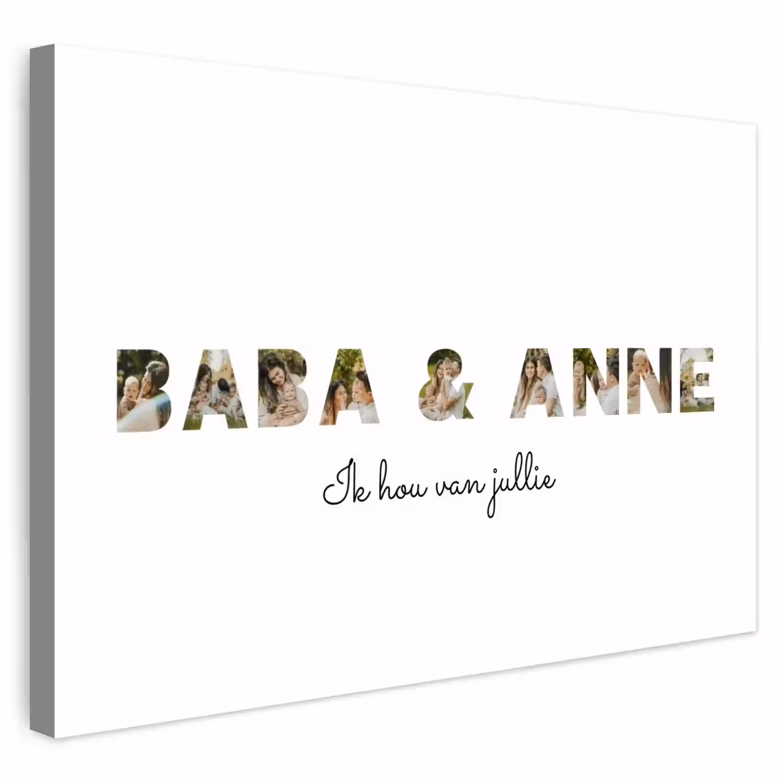 Gepersonaliseerd buiten canvas - Baba & Anne - Lettercollage — 1