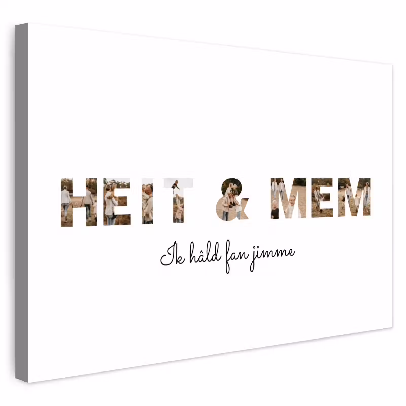Gepersonaliseerd buiten canvas - Heit & Mem - Lettercollage — 1