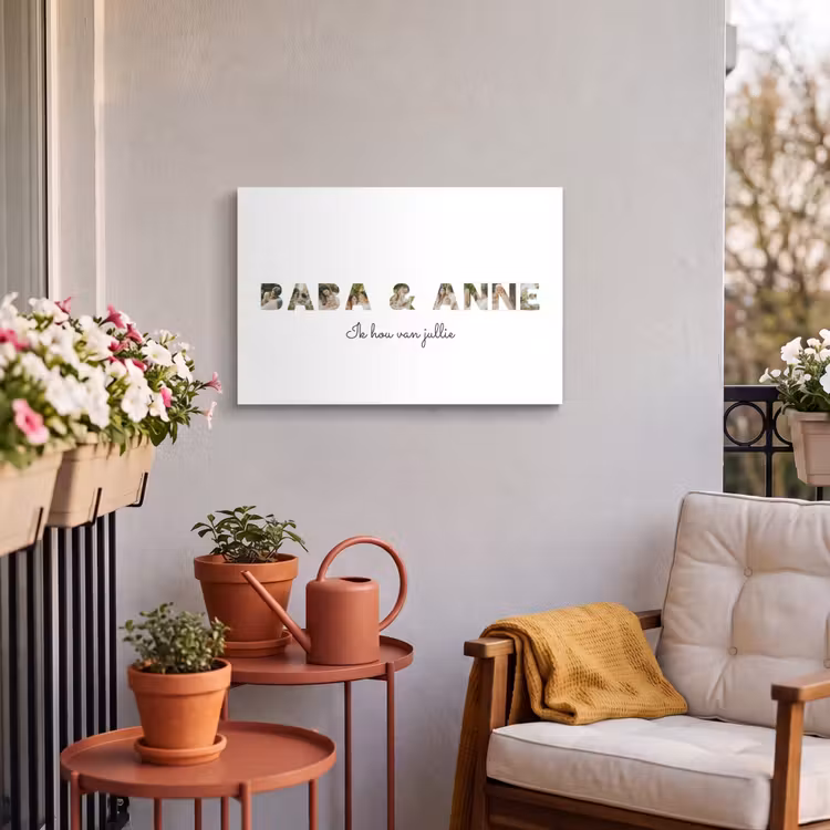 Gepersonaliseerd buiten canvas - Baba & Anne - Lettercollage — 3